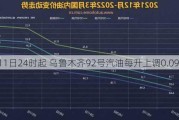 7月11日24时起 乌鲁木齐92号汽油每升上调0.09元