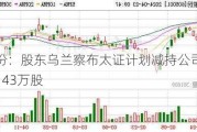 威奥股份：股东乌兰察布太证计划减持公司股份不超过约143万股