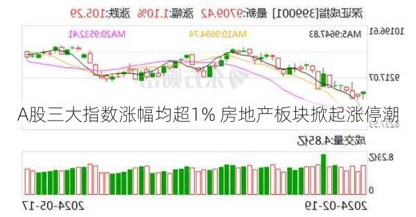 A股三大指数涨幅均超1% 房地产板块掀起涨停潮