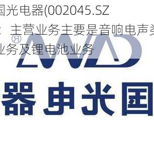 国光电器(002045.SZ)：主营业务主要是音响电声类业务及锂电池业务