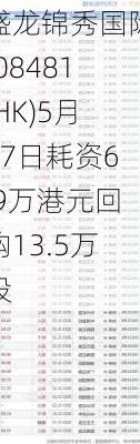 盛龙锦秀国际(08481.HK)5月17日耗资6.9万港元回购13.5万股