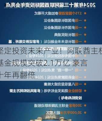 坚定投资未来产业！阿联酋主权基金规模突破2.1万亿 豪言十年再翻倍