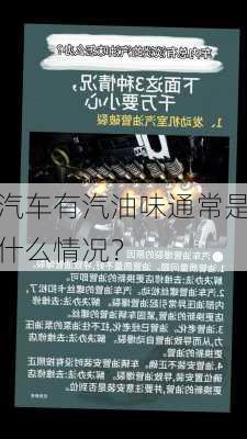 汽车有汽油味通常是什么情况？