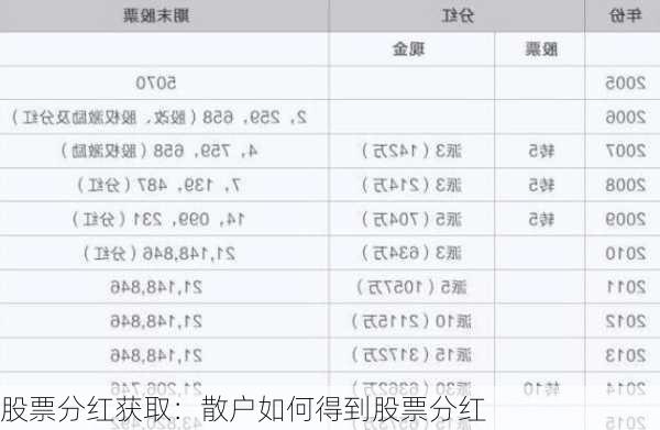 股票分红获取：散户如何得到股票分红