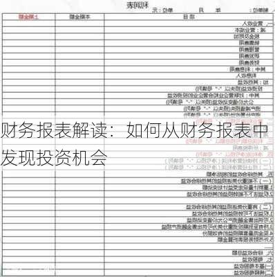 财务报表解读：如何从财务报表中发现投资机会