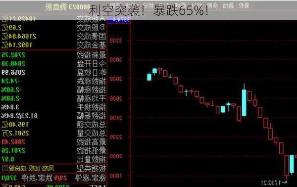 利空突袭！暴跌65%！