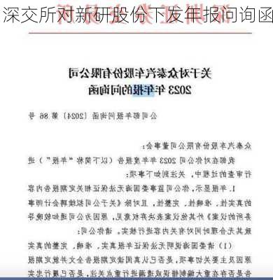 深交所对新研股份下发年报问询函