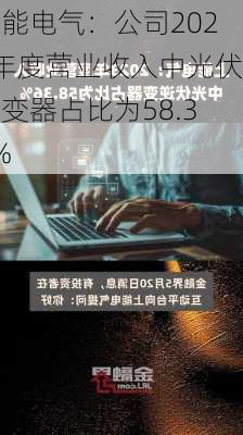 上能电气：公司2023年度营业收入中光伏逆变器占比为58.36%