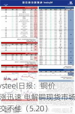 Mysteel日报：铜价上涨迅速 电解铜现货市场成交不佳（5.20）