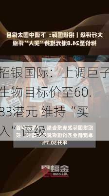 招银国际：上调巨子生物目标价至60.83港元 维持“买入”评级