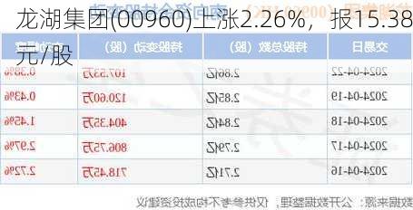 龙湖集团(00960)上涨2.26%，报15.38元/股