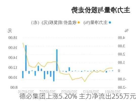 德必集团上涨5.20% 主力净流出255万元