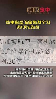 新加坡航空一客机紧急迫降曼谷机场 致1死30伤