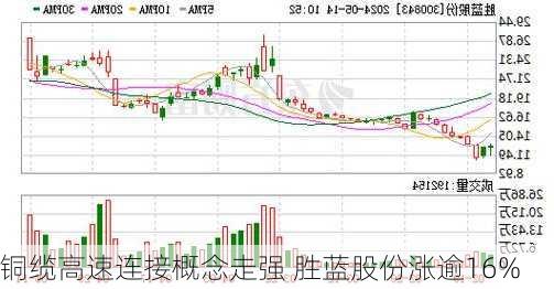 铜缆高速连接概念走强 胜蓝股份涨逾16%