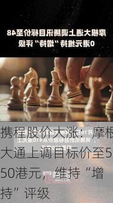 携程股价大涨：摩根大通上调目标价至550港元，维持“增持”评级