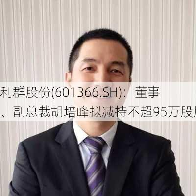 利群股份(601366.SH)：董事、副总裁胡培峰拟减持不超95万股股份