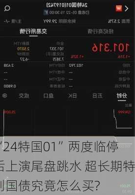 “24特国01”两度临停后上演尾盘跳水 超长期特别国债究竟怎么买?