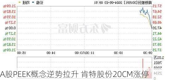 A股PEEK概念逆势拉升 肯特股份20CM涨停