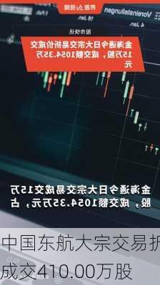 中国东航大宗交易折价成交410.00万股