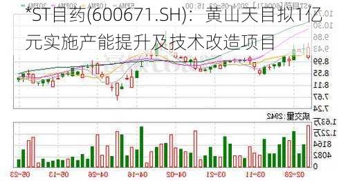 *ST目药(600671.SH)：黄山天目拟1亿元实施产能提升及技术改造项目