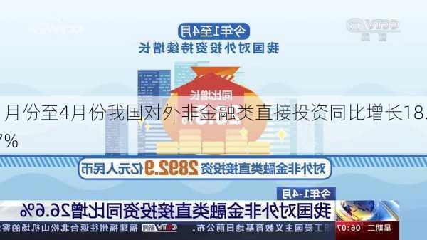 1月份至4月份我国对外非金融类直接投资同比增长18.7%