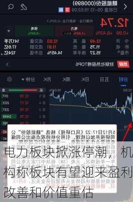电力板块掀涨停潮，机构称板块有望迎来盈利改善和价值重估