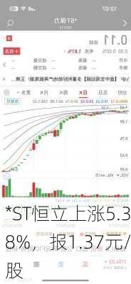 *ST恒立上涨5.38%，报1.37元/股