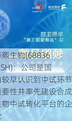 华熙生物(688363.SH)：公司是国内较早认识到中试环节重要性并率先建设合成生物中试转化平台的企业