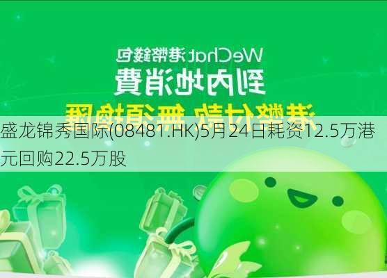 盛龙锦秀国际(08481.HK)5月24日耗资12.5万港元回购22.5万股