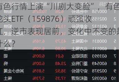 有色行情上演“川剧大变脸”，有色龙头ETF（159876）顽强收红，逆市表现居前，变化中不变的是什么？