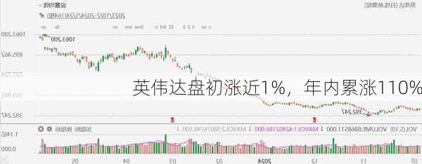 英伟达盘初涨近1%，年内累涨110%