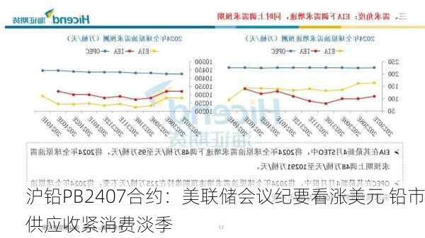 沪铅PB2407合约：美联储会议纪要看涨美元 铅市供应收紧消费淡季