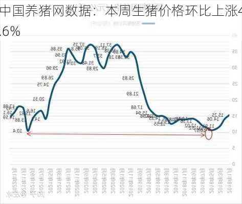 中国养猪网数据：本周生猪价格环比上涨4.6%