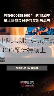 中际旭创：硅光产品800G预计持续上量