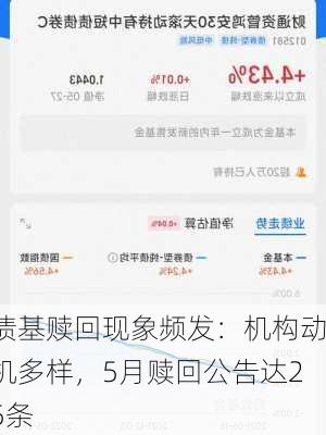 债基赎回现象频发：机构动机多样，5月赎回公告达25条