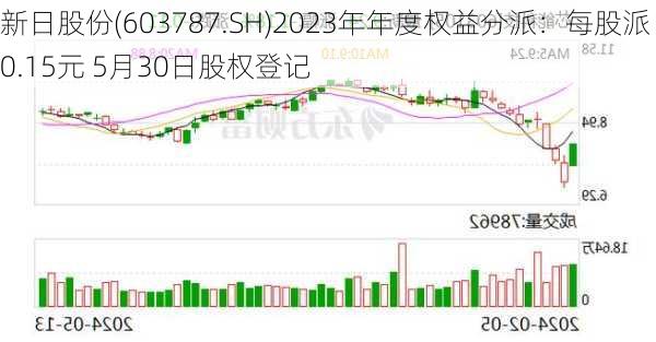 新日股份(603787.SH)2023年年度权益分派：每股派0.15元 5月30日股权登记