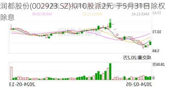 润都股份(002923.SZ)拟10股派2元 于5月31日除权除息