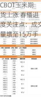 CBOT玉米期货上涨 春播进度关注点：成交量增至15万手