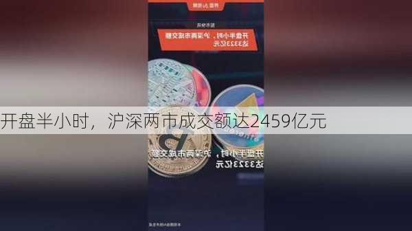 开盘半小时，沪深两市成交额达2459亿元