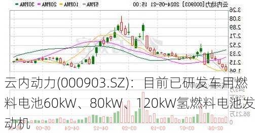 云内动力(000903.SZ)：目前已研发车用燃料电池60kW、80kW、120kW氢燃料电池发动机