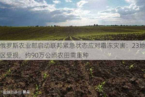 俄罗斯农业部启动联邦紧急状态应对霜冻灾害：23地区受损，约90万公顷农田需重种