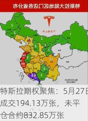 特斯拉期权聚焦：5月27日成交194.13万张，未平仓合约832.85万张