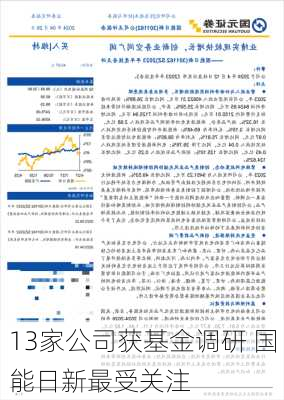 13家公司获基金调研 国能日新最受关注