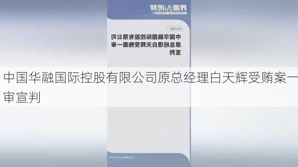 中国华融国际控股有限公司原总经理白天辉受贿案一审宣判