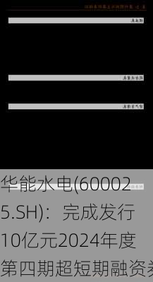 华能水电(600025.SH)：完成发行10亿元2024年度第四期超短期融资券