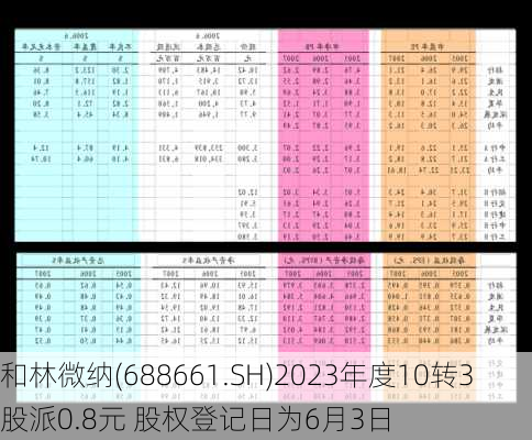 和林微纳(688661.SH)2023年度10转3股派0.8元 股权登记日为6月3日