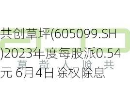 共创草坪(605099.SH)2023年度每股派0.54元 6月4日除权除息