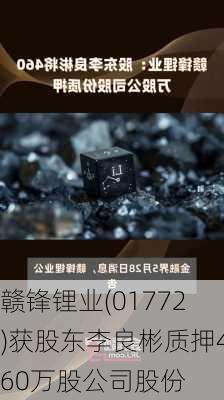 赣锋锂业(01772)获股东李良彬质押460万股公司股份