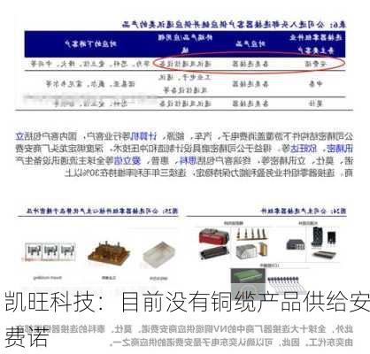 凯旺科技：目前没有铜缆产品供给安费诺