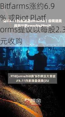 Bitfarms涨约6.9% 或Riot Platforms提议以每股2.3美元收购